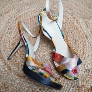 Nine West Floral Platform Stiletto Heels 8.5